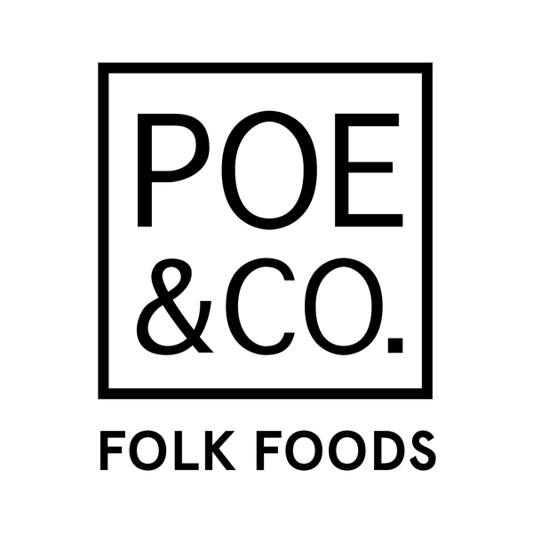poe and co folk foods logo